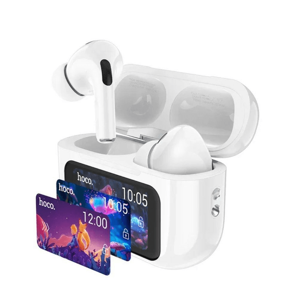 Touch screen premium active noise cancelling anc earbuds true wireless - anc 25db + enc - in-ear earphones + 4 microphones top quality - Bluetooth 6.0 with charging case 470 mah (4 charges) - Touch control screen on the charging case